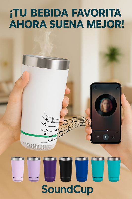 SOUNDCAP VASO TÉRMICO CON PARLANTE INCLUIDO 🎵🔊